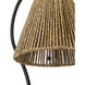 Amber Lewis Dume 23.5 inch 15 watt Aged Iron Arched Table Lamp Portable Light in Natural Abaca
