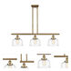 Ballston Bell 3 Light 36 inch Brushed Brass Island Light Ceiling Light
