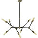 Kinetic 8 Light 36 inch Antique Brass and Matte Black Dining Chandelier Ceiling Light