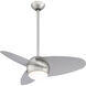 Slant 36 inch Brushed Steel with Silver Blades Ceiling Fan