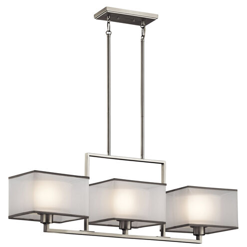 Kailey 3 Light 9 inch Brushed Nickel Chandelier Linear (Single) Ceiling Light, Single