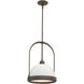 Atlas 1 Light 13.9 inch Bronze and White Pendant Ceiling Light in Bronze/White, Small