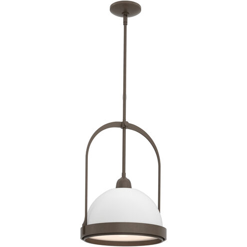 Atlas 1 Light 13.9 inch Bronze and White Pendant Ceiling Light in Bronze/White, Small