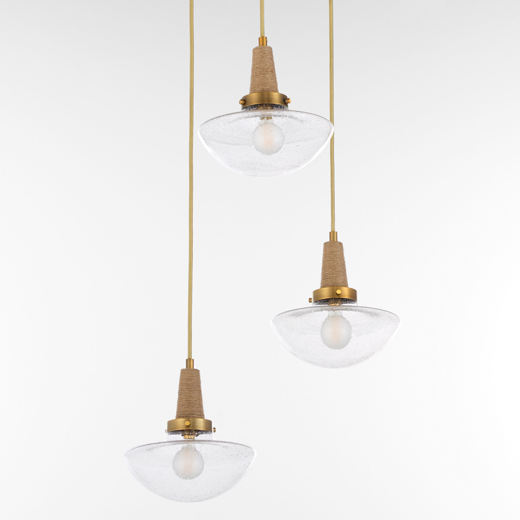Stockport 3 Light 18 inch Brushed Brass Pendant Ceiling Light