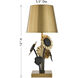 Coco & Dash Posey 12 inch 2.3 watt Brass and Black Rechargable Table Lamp Portable Light