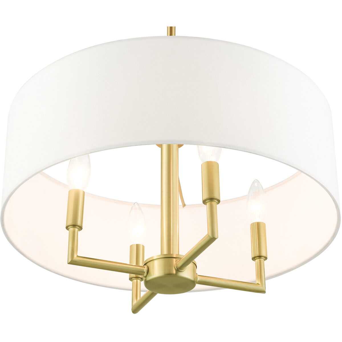Meridian 4 Light 18 inch Satin Brass Pendant Chandelier Ceiling Light