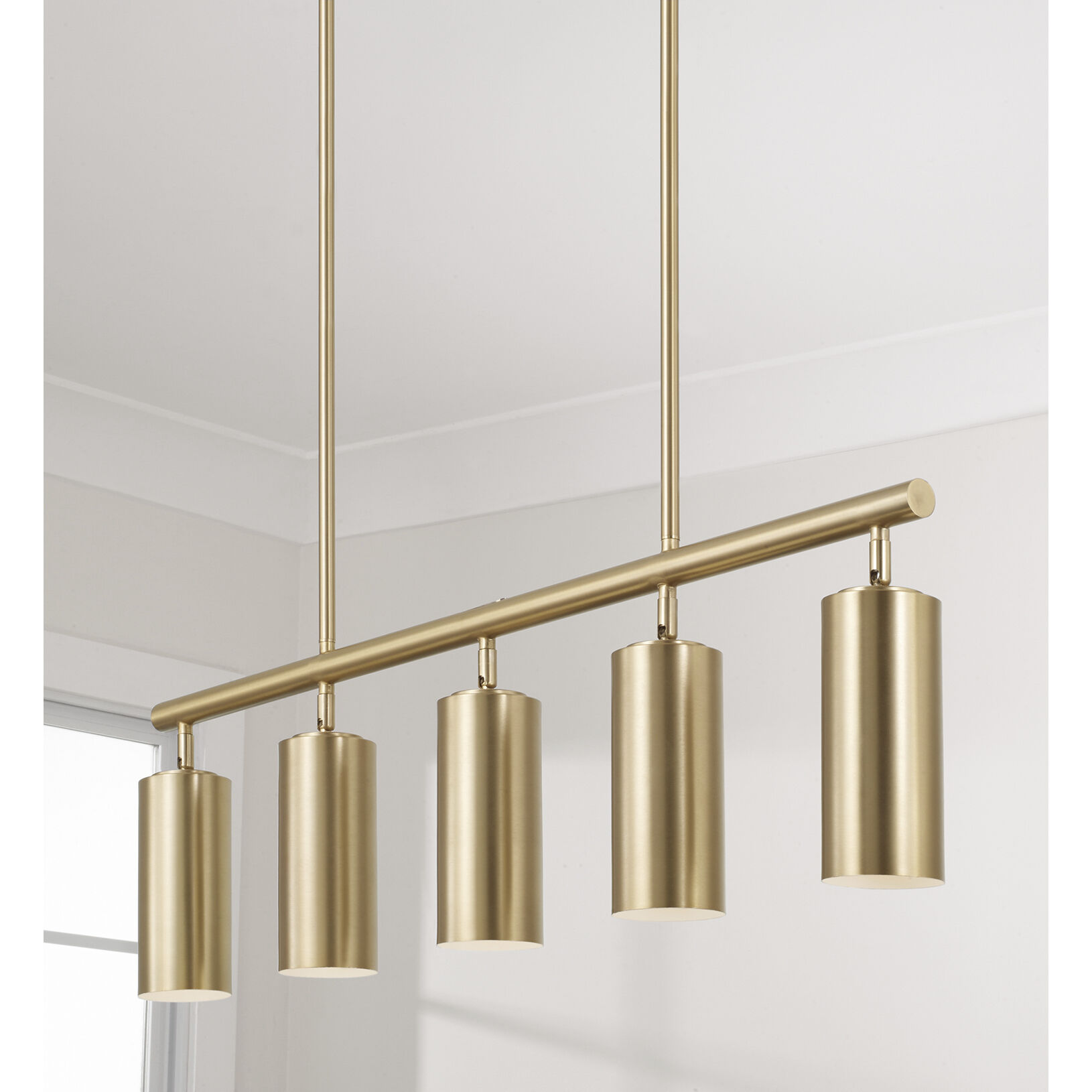 Robbie 5 Light 40 inch Aged Brass Island Light Ceiling Light