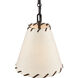 Marion 1 Light 9 inch Oil Rubbed Bronze with White Pendant Ceiling Light, Mini