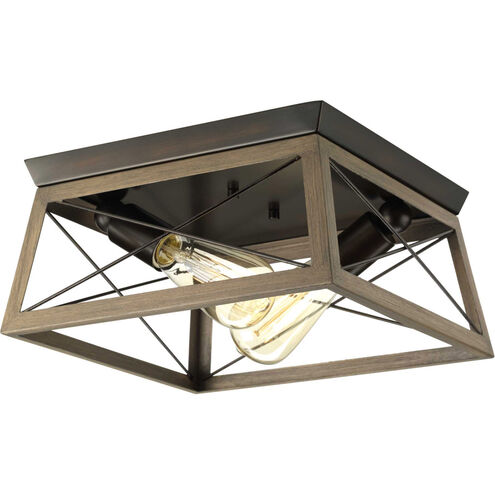 Briarwood 2 Light 12 inch Antique Bronze Flush Mount Ceiling Light