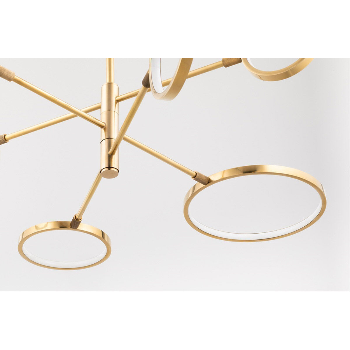 Saturn LED 34 inch Aged Brass Flush Mount Ceiling Light