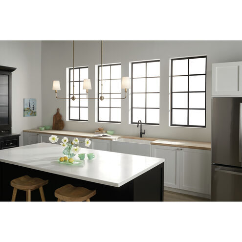 Pallas 3 Light 4.5 inch Brushed Natural Brass Chandelier Linear Ceiling Light