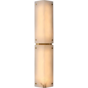 AERIN Clayton LED 5.5 inch Alabster and Hand-Rubbed Antique Brass Sconce Wall Light in Alabaster