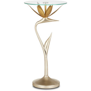 Paradiso 12 inch Contemporary Silver Leaf and Gold Leaf Accent Table