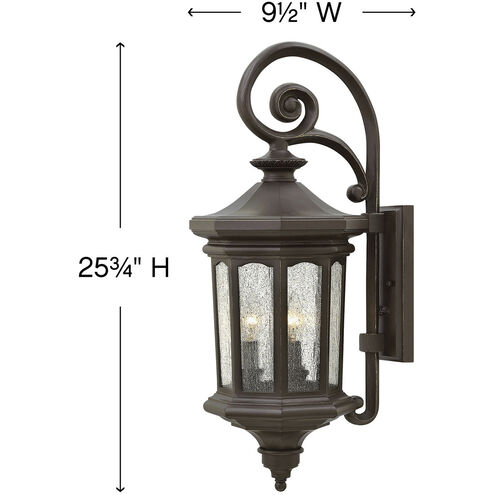 Estate Series Raley LED 26 inch Oil Rubbed Bronze Outdoor Wall Mount Lantern, Medium
