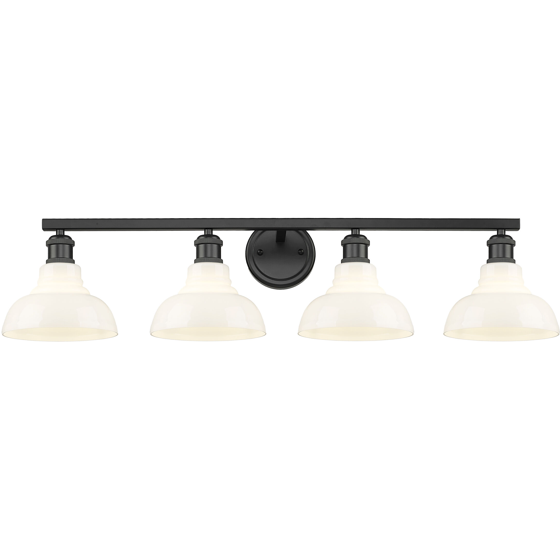 Yep Carver Vanity Wall Light in Matte Black, Vintage Milk Glass