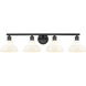 Yep Carver Vanity Wall Light in Matte Black, Vintage Milk Glass