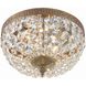 Waltham 2 Light 10 inch Olde Brass Flush Ceiling Light in Clear Hand Cut