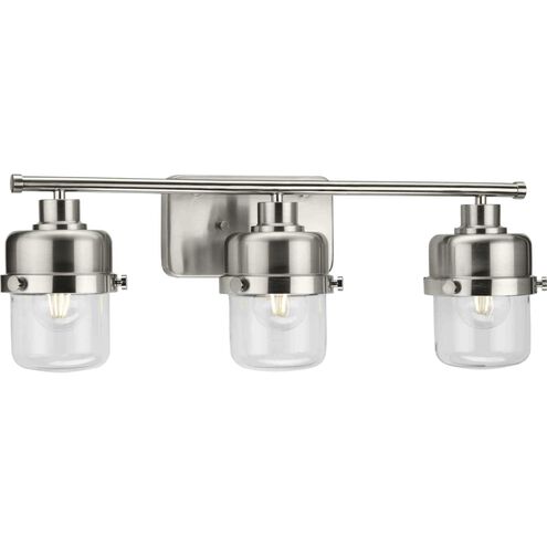 Beckner 3 Light 24.12 inch Brushed Nickel Bath Light Wall Light