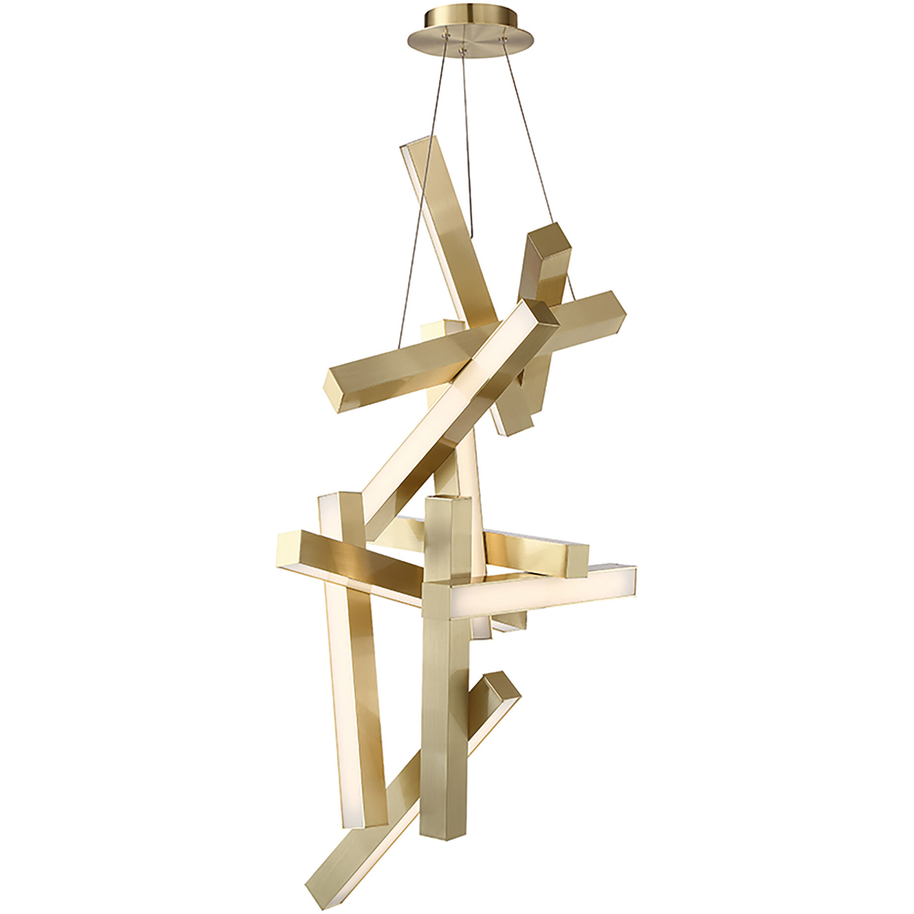 Chaos LED 23 inch Aged Brass Chandelier Ceiling Light in 12, 49in.