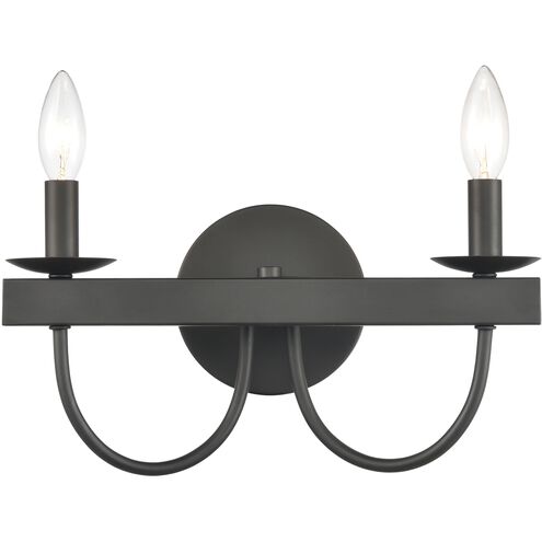 Williamson 2 Light 14 inch Black Vanity Light Wall Light