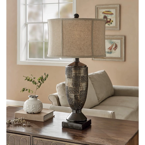 Tomas 31 inch 100.00 watt Antique Silver Table Lamp Portable Light