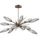 Rock Crystal LED 53.4 inch Flat Bronze Linear Pendant Ceiling Light in 3000K LED, Chilled Smoke, Oval Starburst