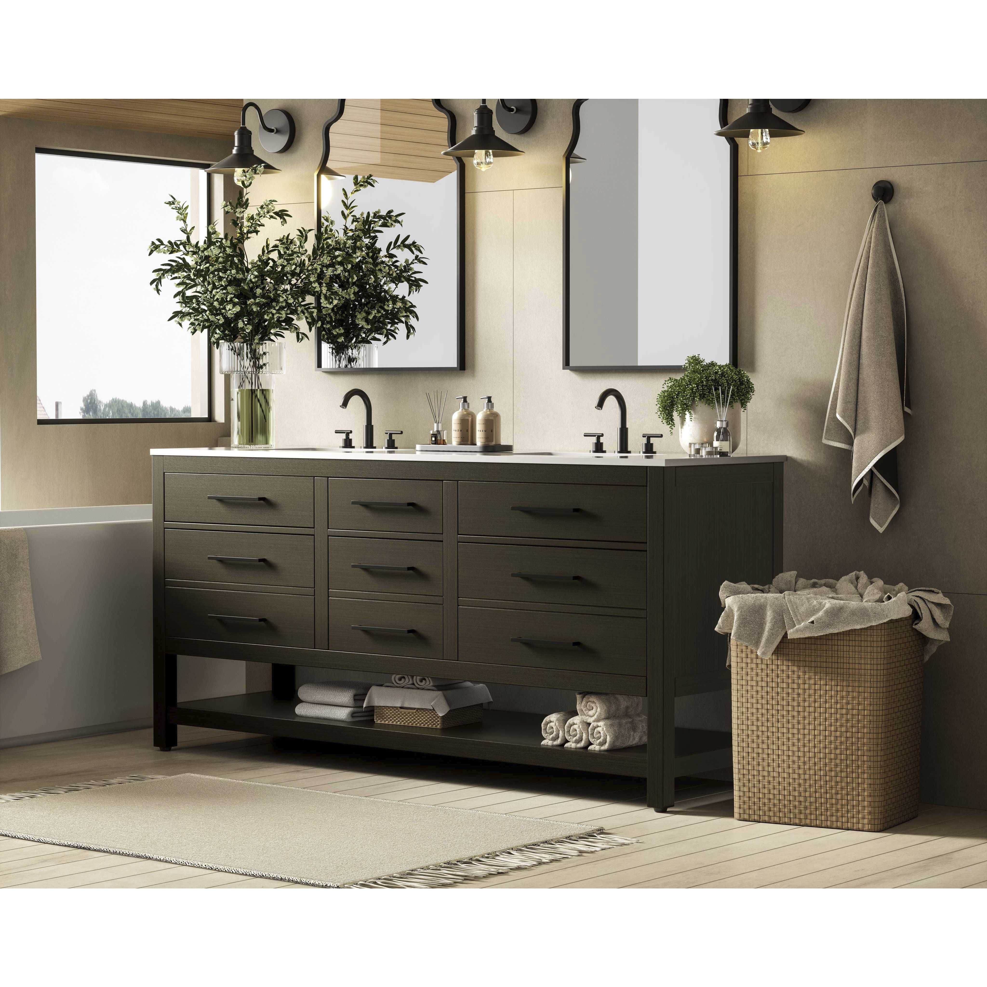 Karson 72 X 34 inch Mocha Brown Bathroom Vanity Cabinet