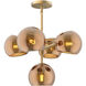 Alora Mood Willow 5 Light 18 inch Brushed Gold/Copper Glass Chandelier Ceiling Light