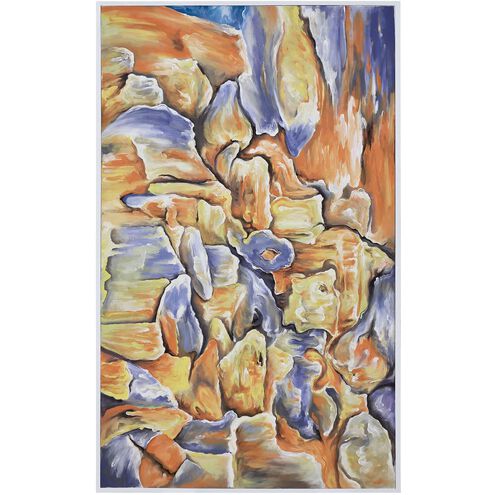 Summer Putty Yellow with Purple and White Framed Wall Art