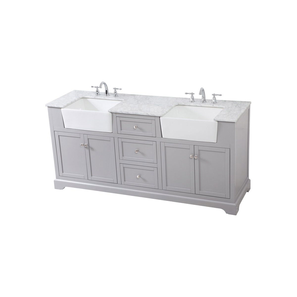 Franklin 72 X 22 X 35 inch Grey Bathroom Vanity Cabinet