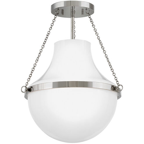 Collins 1 Light 15 inch Polished Nickel Semi-Flush Mount Ceiling Light, Medium
