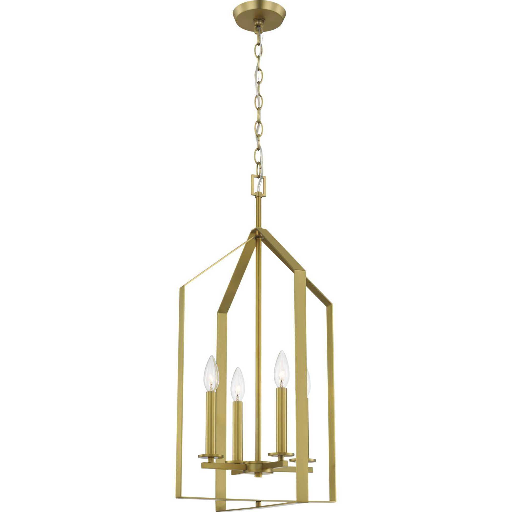 Vertex 4 Light 15 inch Brushed Gold Foyer Light Ceiling Light