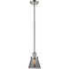 Franklin Restoration Cone 1 Light 6 inch Polished Nickel Mini Pendant Ceiling Light in Incandescent, Plated Smoke, Franklin Restoration