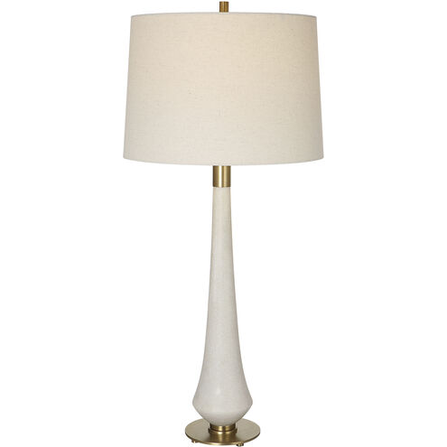 Marille 36 inch 150.00 watt Ivory Man-Made Stone and Brushed Brass Table Lamp Portable Light