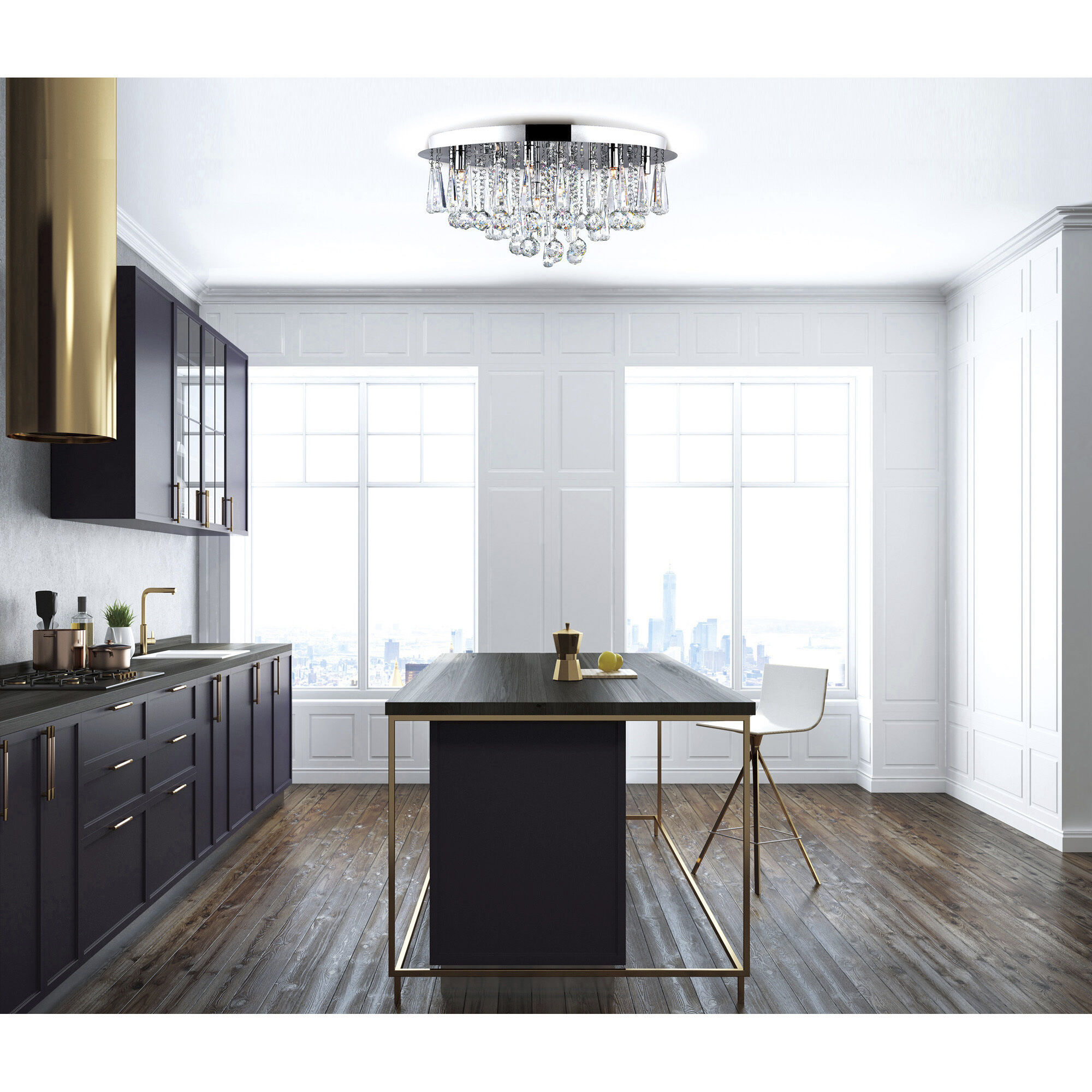 Brianna 12 Light 24 inch Chrome Flush Mount Ceiling Light