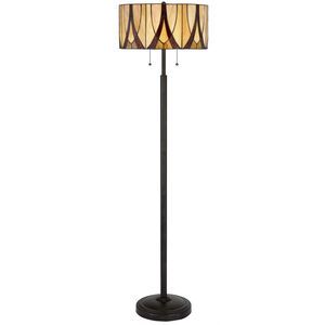 Tiffany 60 inch 60.00 watt Black Floor Lamp Portable Light