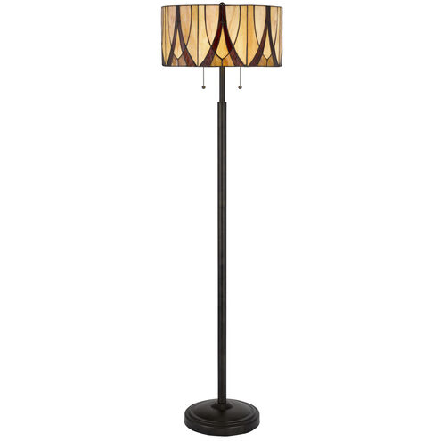 Tiffany 60 inch 60.00 watt Black Floor Lamp Portable Light
