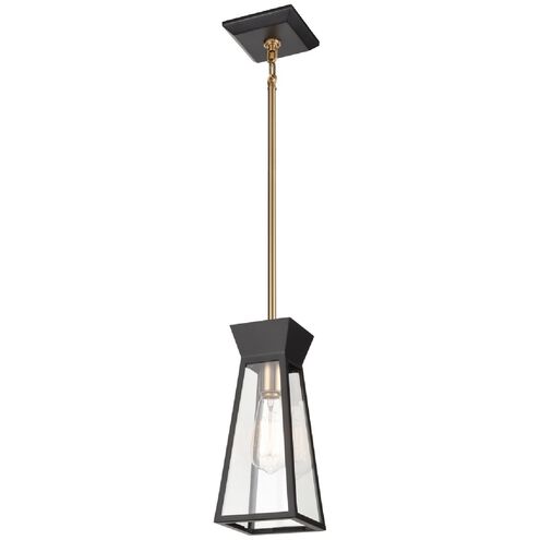 Lucian LED 5 inch Black and Brushed Brass Pendant Ceiling Light