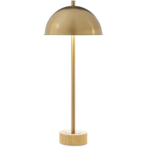 Dunham 28.25 inch 40.00 watt Brass and Travertine Buffet Lamp Portable Light