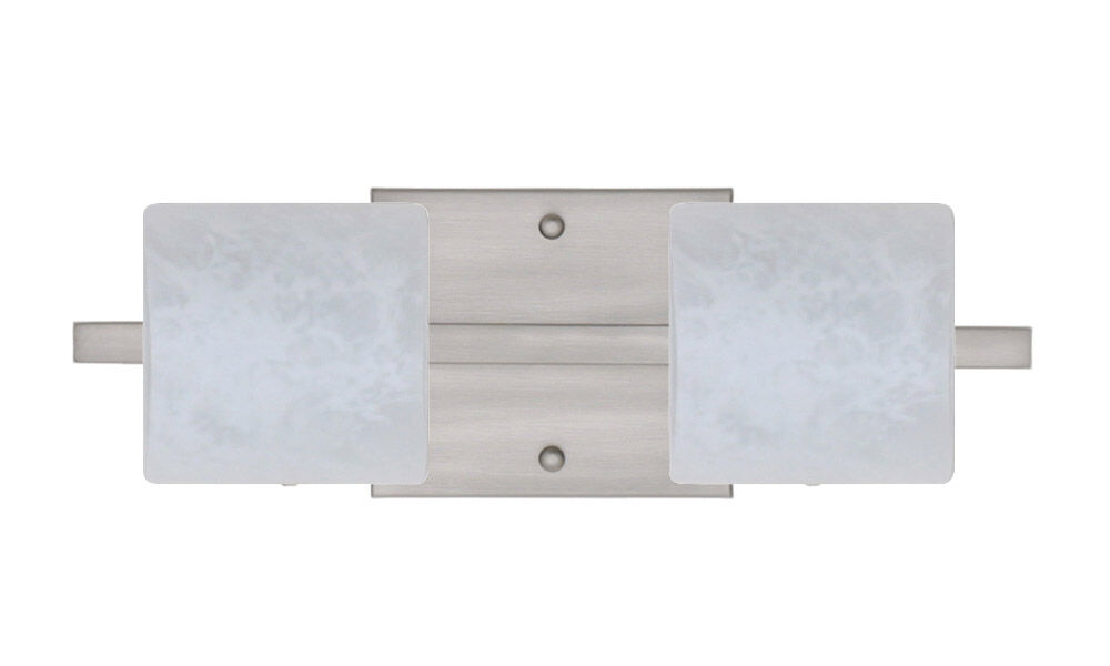 Paolo LED 15 inch Satin Nickel Vanity Lighting Wall Light in Carrera Glass