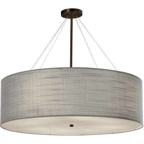 Textile 8 Light 36 inch Dark Bronze Drum Pendant Ceiling Light, Classic Family, EVOLV