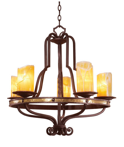 Durango 5 Light 28 inch Tawny Port Chandelier Ceiling Light in Linen (LINEN)