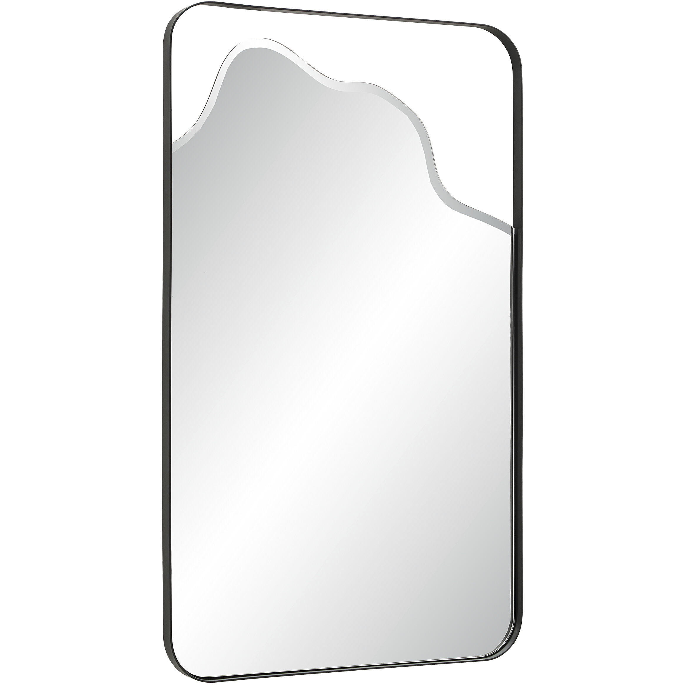 Heron 40 X 24 inch Matte Black Wall Mirror