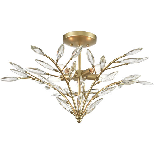 Flora Grace 5 Light 28 inch Champagne Gold Semi Flush Mount Ceiling Light