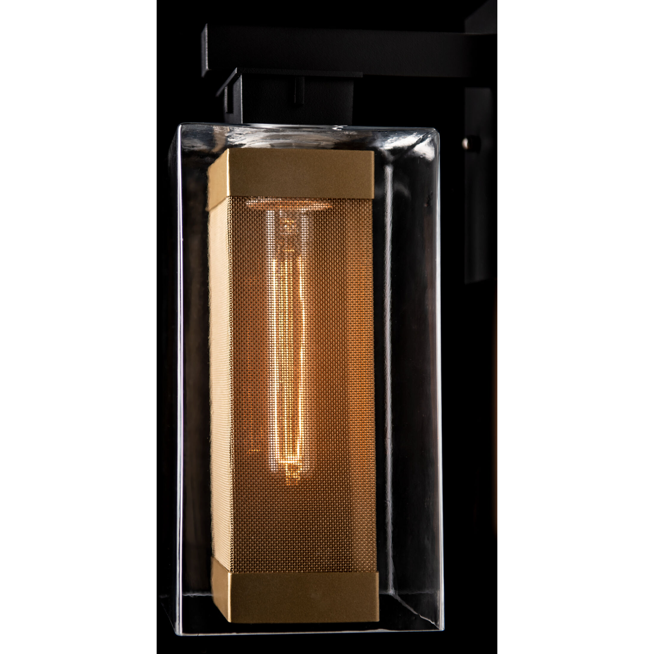 Polaris 1 Light 13.9 inch Coastal Black and Coastal Gold Outdoor Sconce in Coastal Black/Coastal Gold, Medium