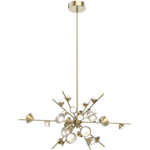 Geode LED 48 inch Brushed Gold Chandelier Ceiling Light in White and Chrome
