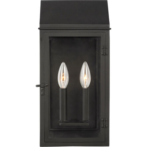 C&M by Chapman & Myers Hingham 2 Light 16 inch Textured Black Outdoor Wall Lantern