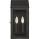 C&M by Chapman & Myers Hingham 2 Light 16 inch Textured Black Outdoor Wall Lantern