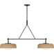 Richard June Liora 2 Light 47 inch Aged Iron Chandelier Ceiling Light in LED, Toast Stoneware
