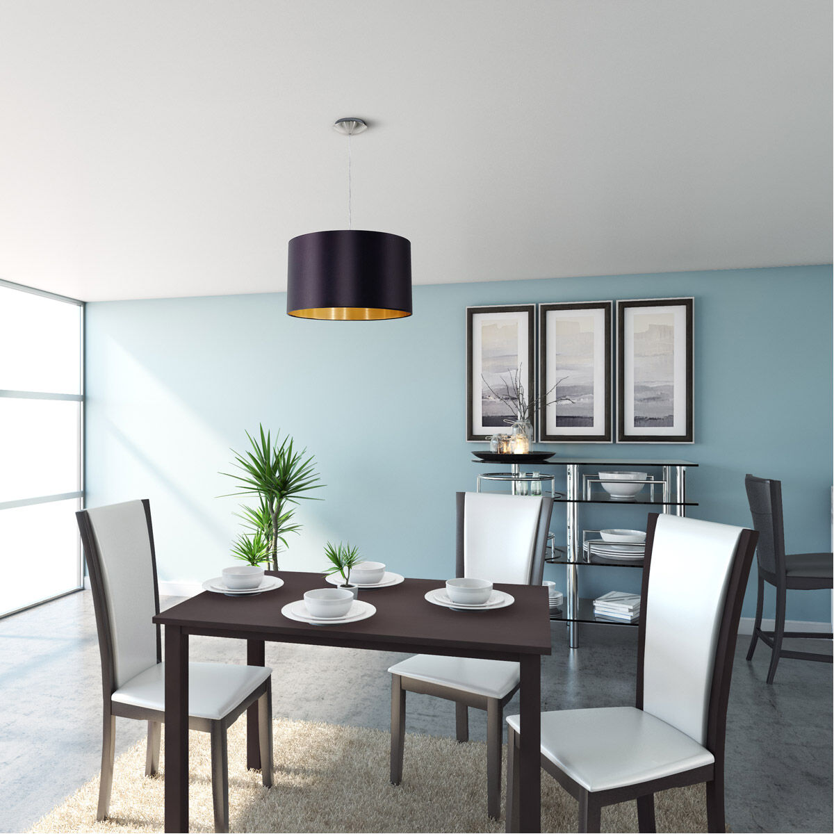 Maserlo 1 Light 15 inch Satin Nickel Pendant Ceiling Light